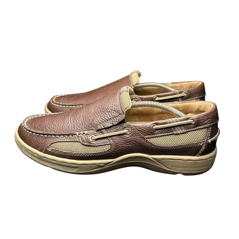 Bass Baron III Boat Shoes Men's Size 11.5 M - Dark Brown Leather Mesh